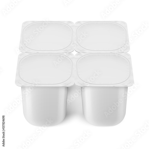 White yogurt pot template.