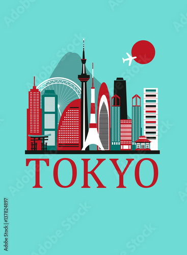 Photography Tokyo travel background.