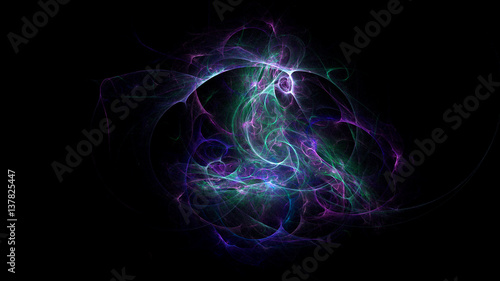 3D rendering abstract fractal light background