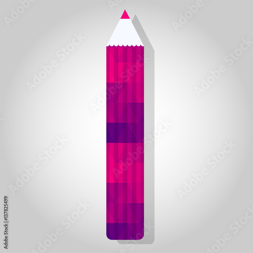 Pencil with colorful triangles