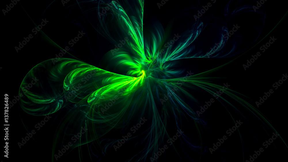 3D rendering abstract fractal light background