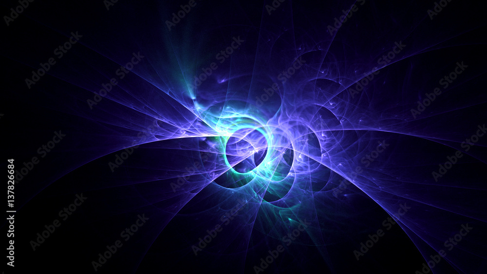 3D rendering abstract fractal light background