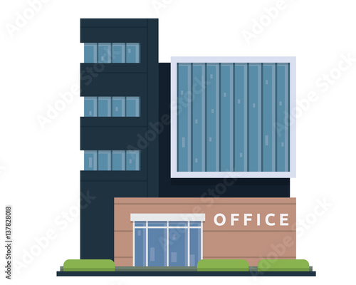 Modern Flat Commercial Office Building, Suitable for Diagrams, Infographics, Illustration, And Other Graphic Related Assets
