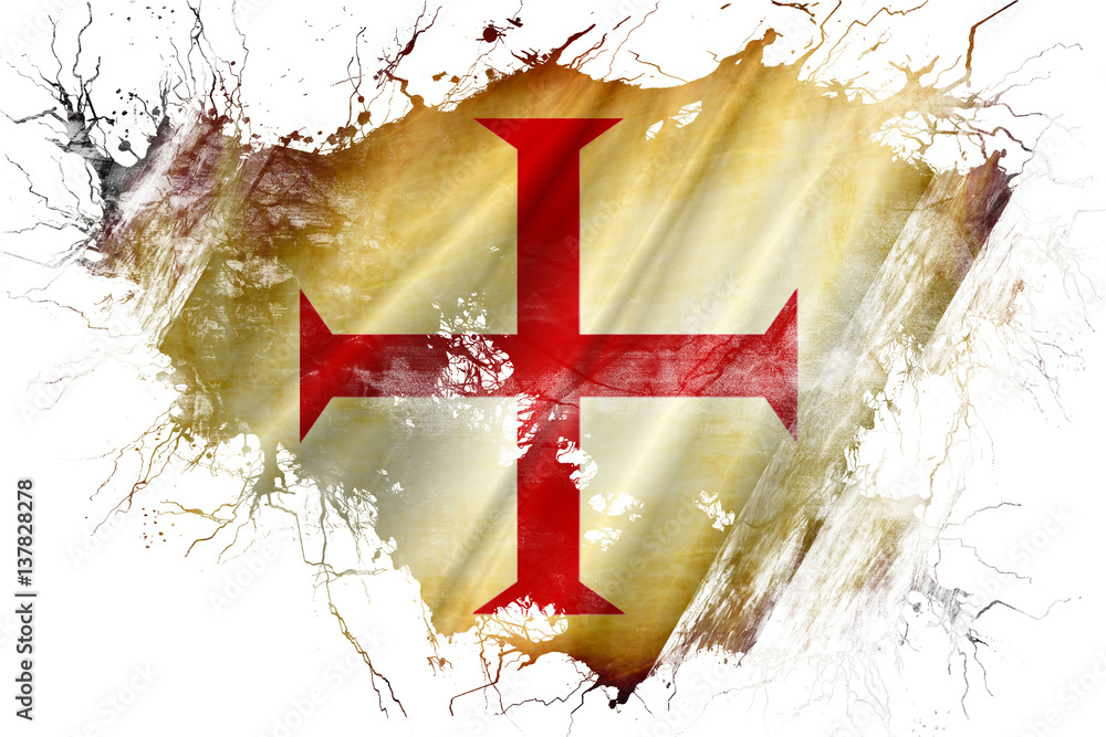 Foto Grunge old Templar knight  flag