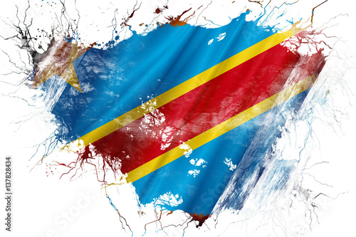 Grunge old Democratic republic of the congo  flag  photo