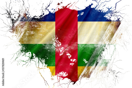 Grunge old Central african republic  flag 