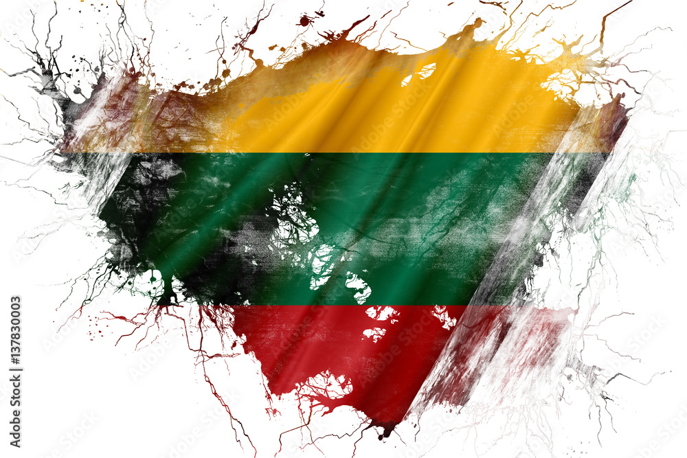 Grunge old Lithuania flag Stock Illustration | Adobe Stock