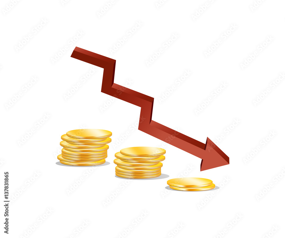 Vector isolated illustration with finance`s graphic Vector isolated illustration with finance`s graphic