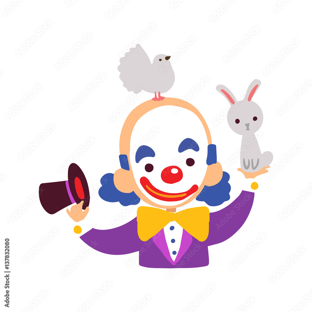 Clown vector characters isolated on white background Clown vector characters isolated on white background