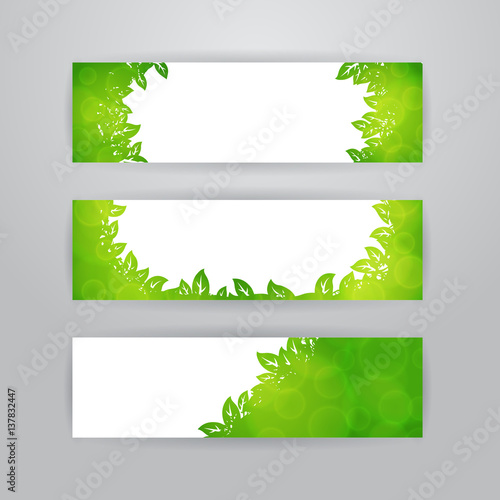 Green leaves banners