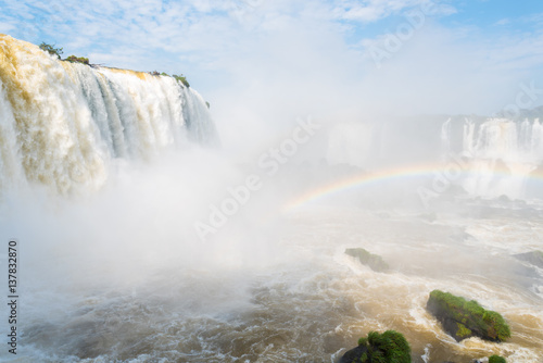 Brazilian Side of Iguazu Falls in Parana Province  Brazil