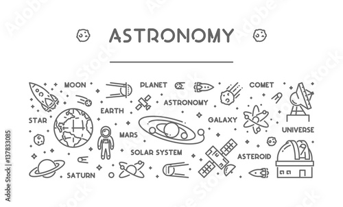 Vector line concept of astronomy.