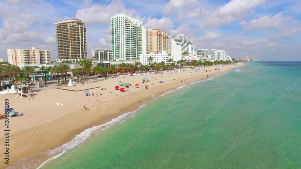 Daytime Fort Lauderdale Beach aerial video Daytime Fort Lauderdale Beach aerial video