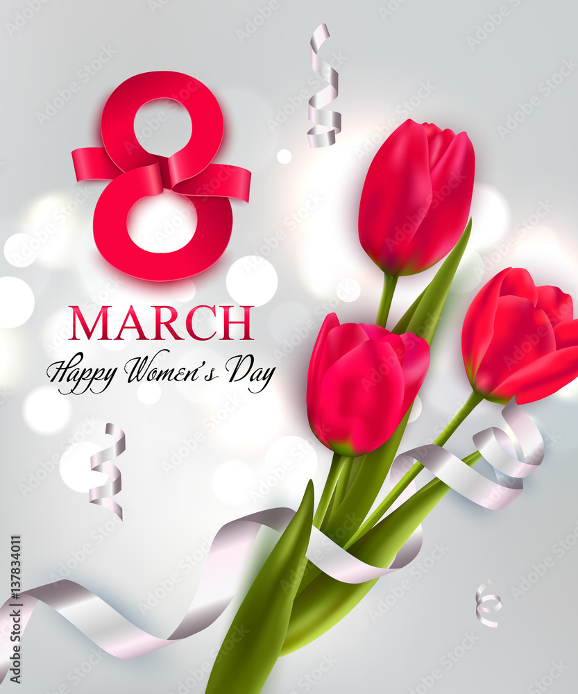 Happy Womens Day background. Vector illustration eps 10 format.
