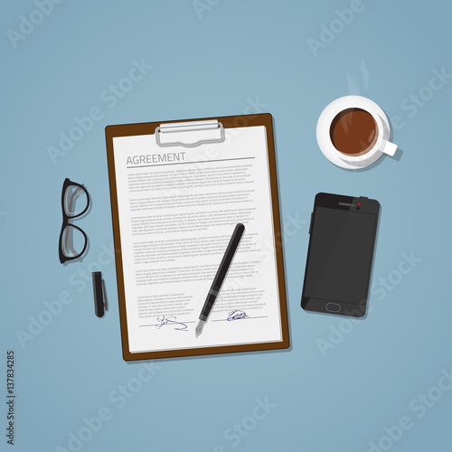 Agreement document illustration