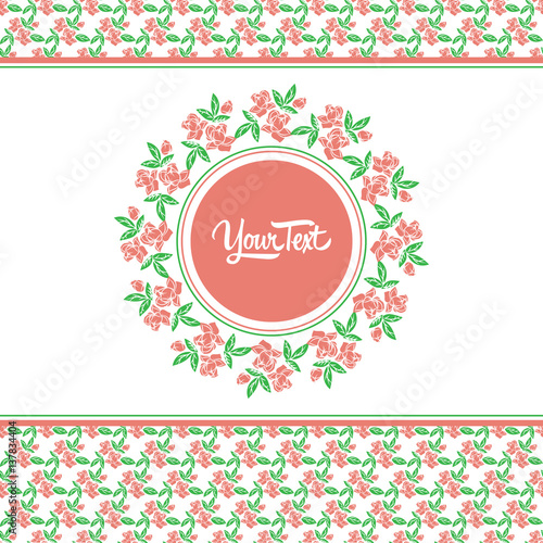 Seamless rose pattern & circular decoration tender palette