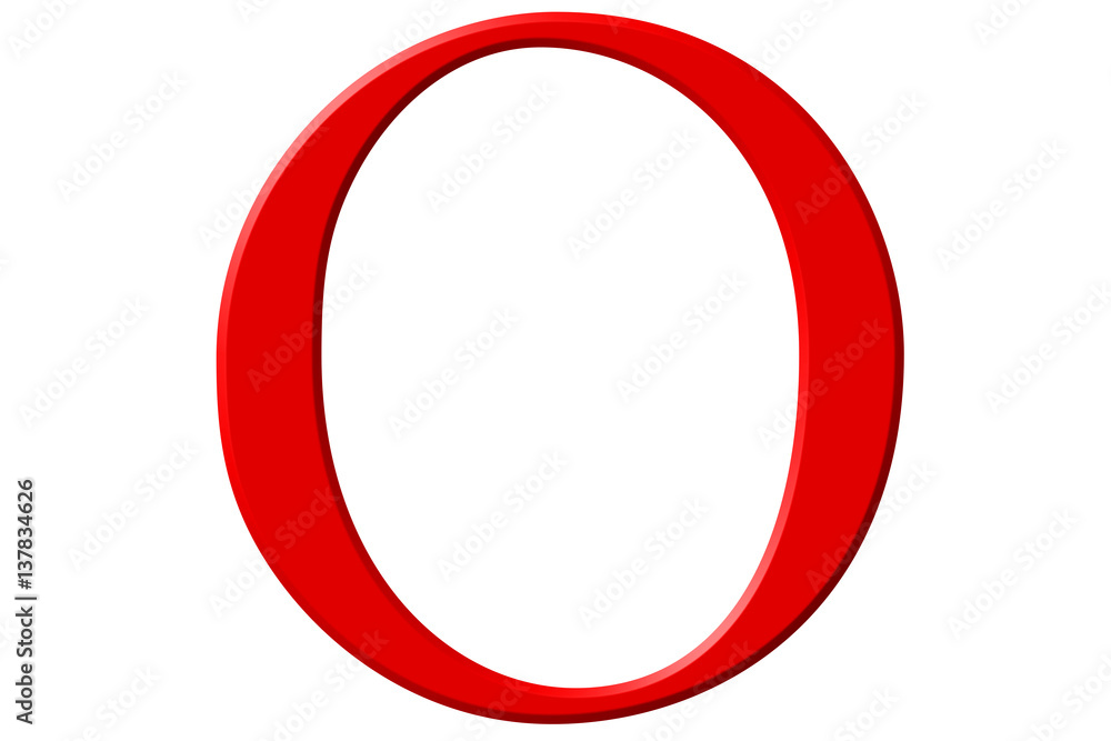 Uppercase letter O, isolated on white, 3D illustration Uppercase letter O, isolated on white, 3D illustration