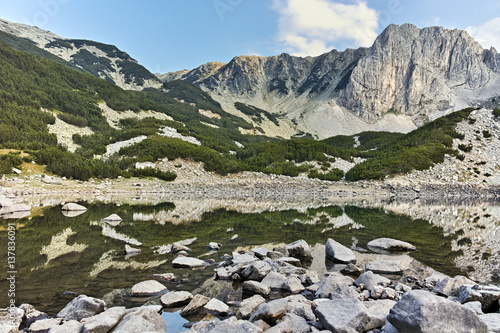 Sinanitsa Lake and peak Landscape, Pirin Mountain, Bulgaria photo