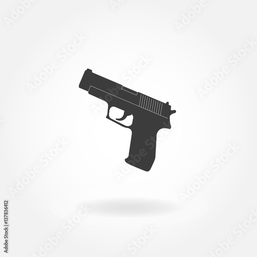 Pistol or gun icon. Black Gun illustration. Vector gun.