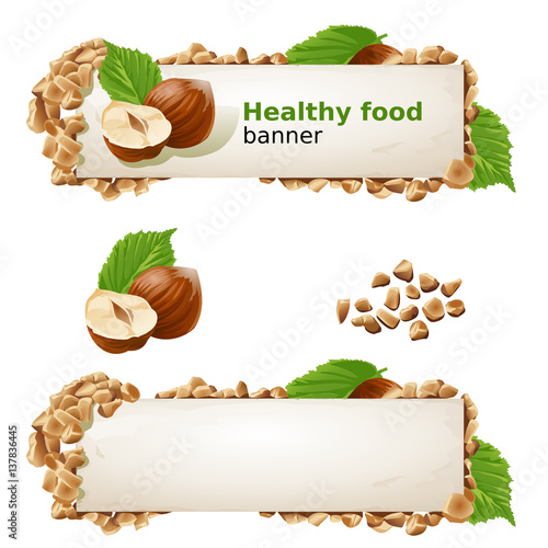 Set banners with hazelnuts and ground nuts.