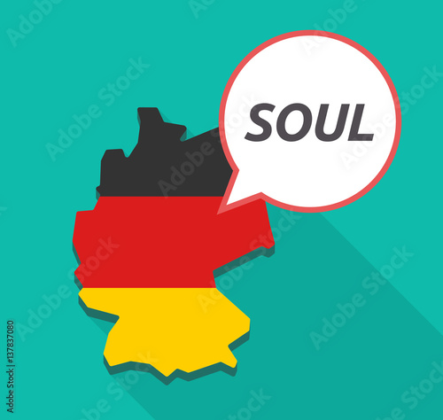 Long shadow Germany map with the text SOUL