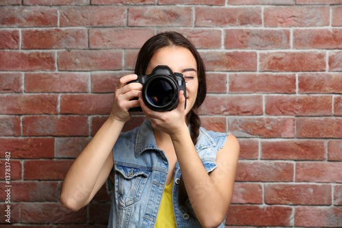 Beautiful young photographe...