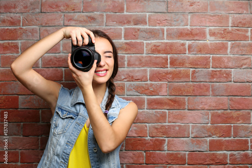 Beautiful young photographe...