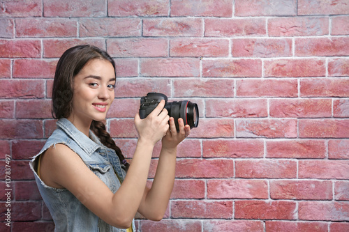 Beautiful young photographe...