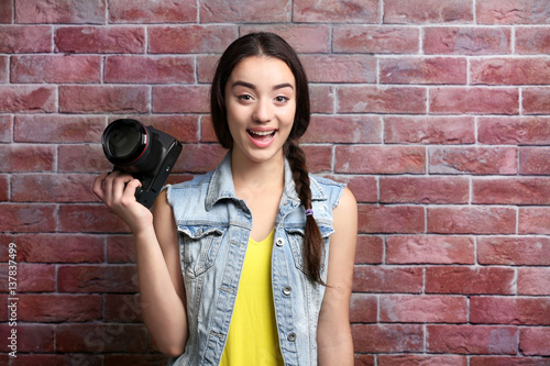 Beautiful young photographe...