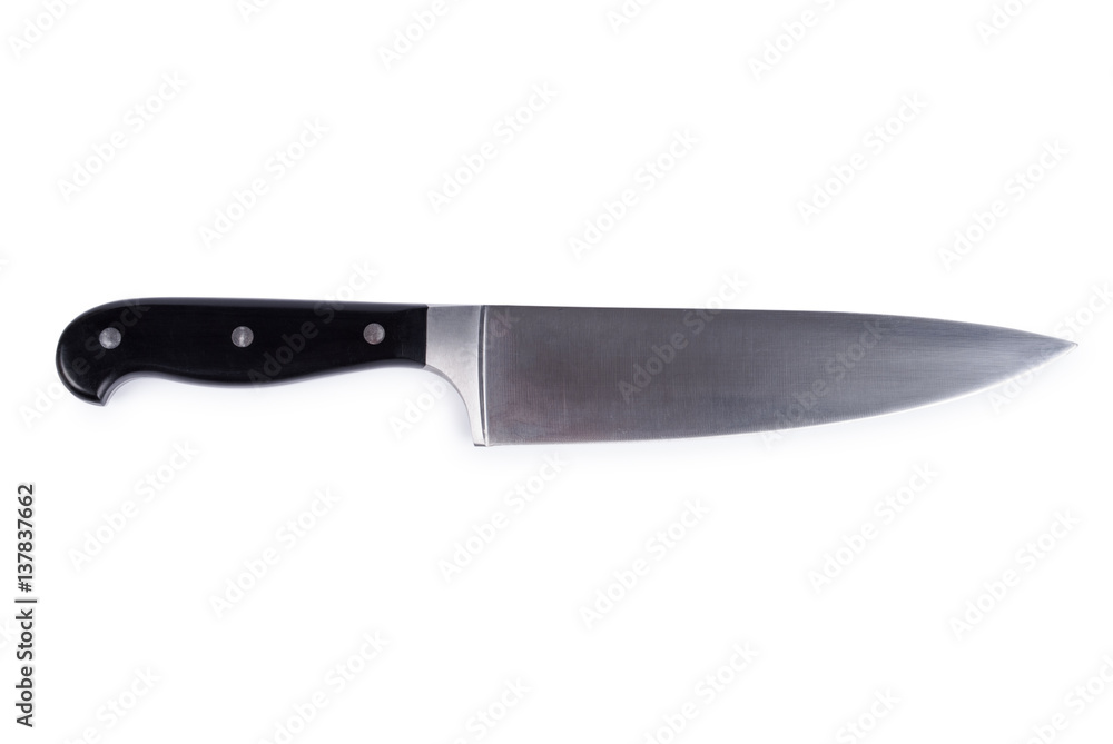 Chef's knife isolated on white with clipping path. Chef's knife isolated on white with clipping path.