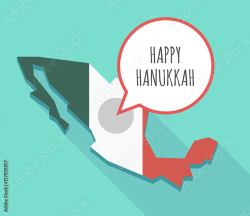 Vector of Mexico map with the text HAPPY HANUKKAH