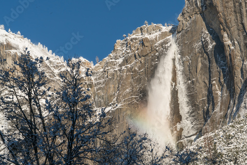 Wallpaper Mural Rainbow on Upper Yosemite Falls after Sunrise from Cooks Meadow