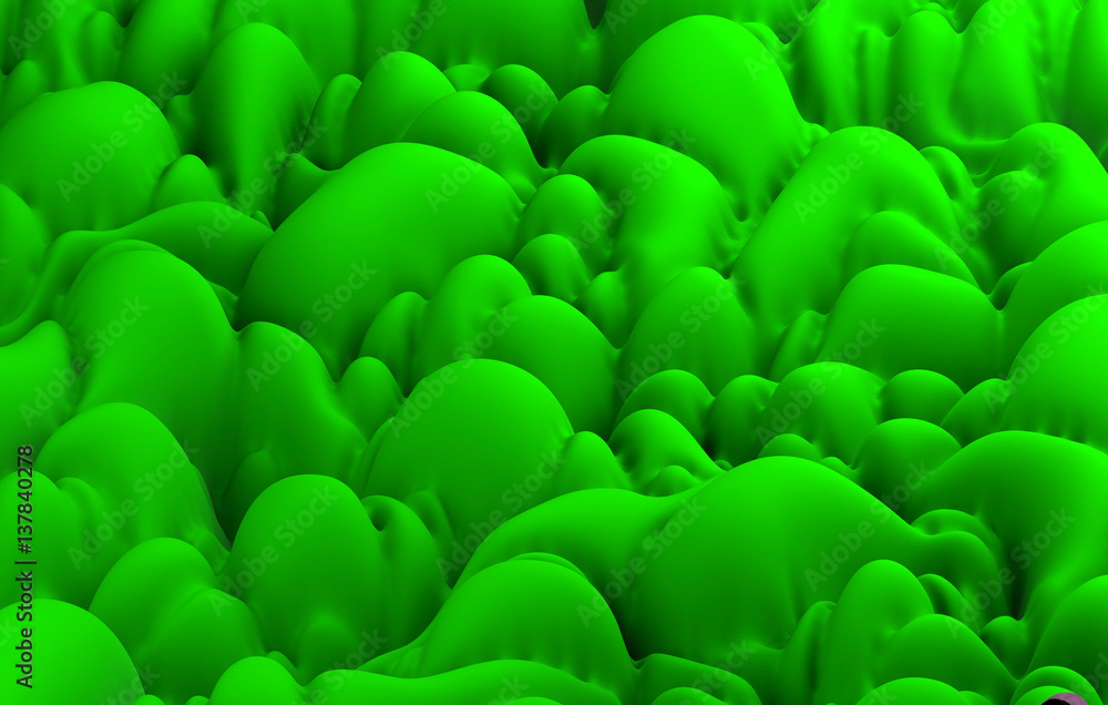 Obraz premium 3d render abstract green waves