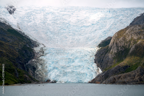 Glacier Italia in Tierra del Fuego, Beagle Channel, Alberto de Agostini National Park in Chile photo