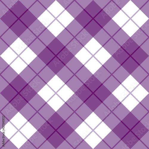 Bias Plaid Pattern in Purple and White