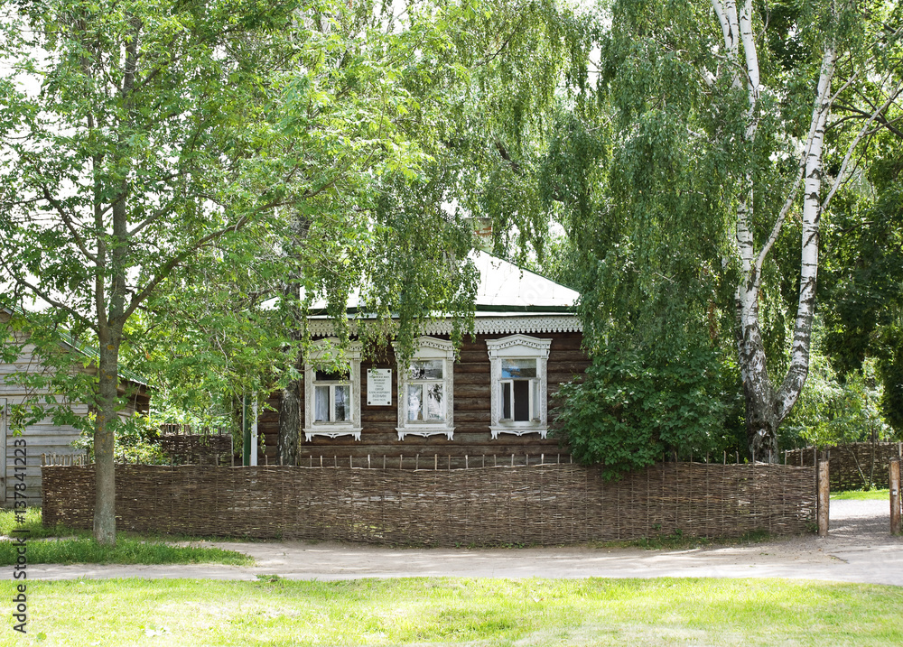 Fototapeta premium The house-Museum of Russian poet Sergei Yesenin in Konstantinovo village, Ryazan oblast, Russia