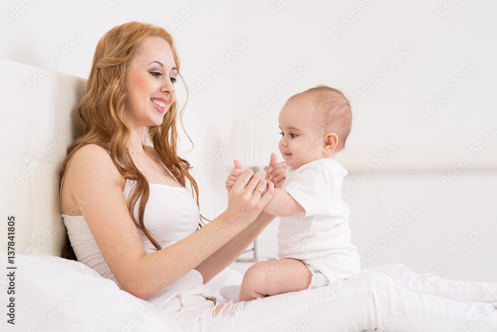 Mother playing with baby Mother playing with baby