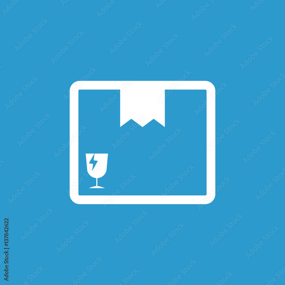 Closed box icon. Shipping pack flat vector illustration on blue background. Closed box icon. Shipping pack flat vector illustration on blue background.