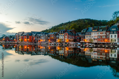 View of Dinant (Belgium) at evening. 