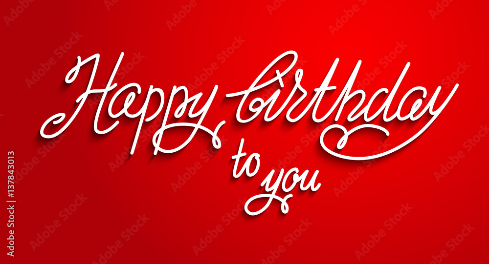 Red happy birthday lettering