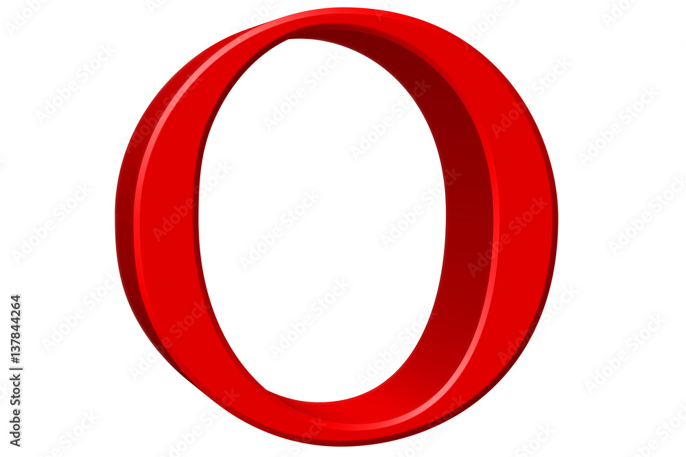 Uppercase letter O, isolated on white, 3D illustration Uppercase letter O, isolated on white, 3D illustration