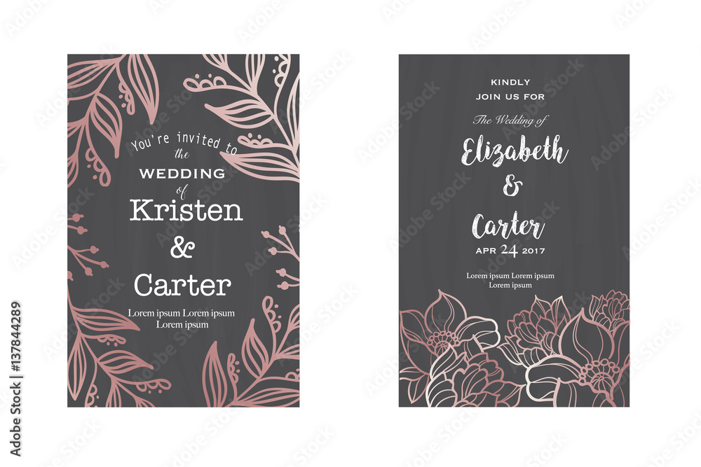 Stylized font with calligraphy white letters on dark wallpaper Stock