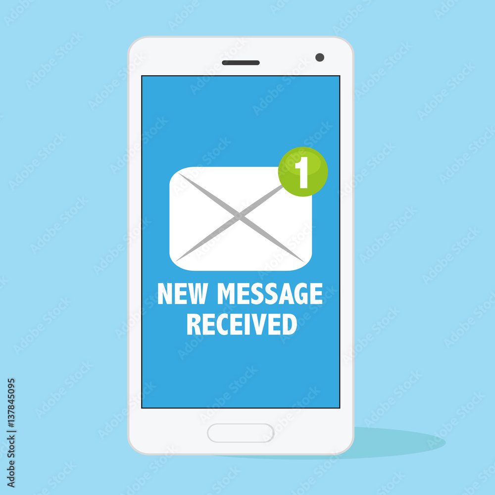 New message smartphone vector New message smartphone vector