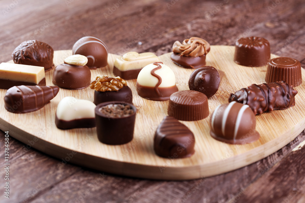 a lot of variety chocolate pralines a lot of variety chocolate pralines