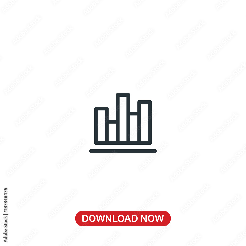 Bar graph icon vector