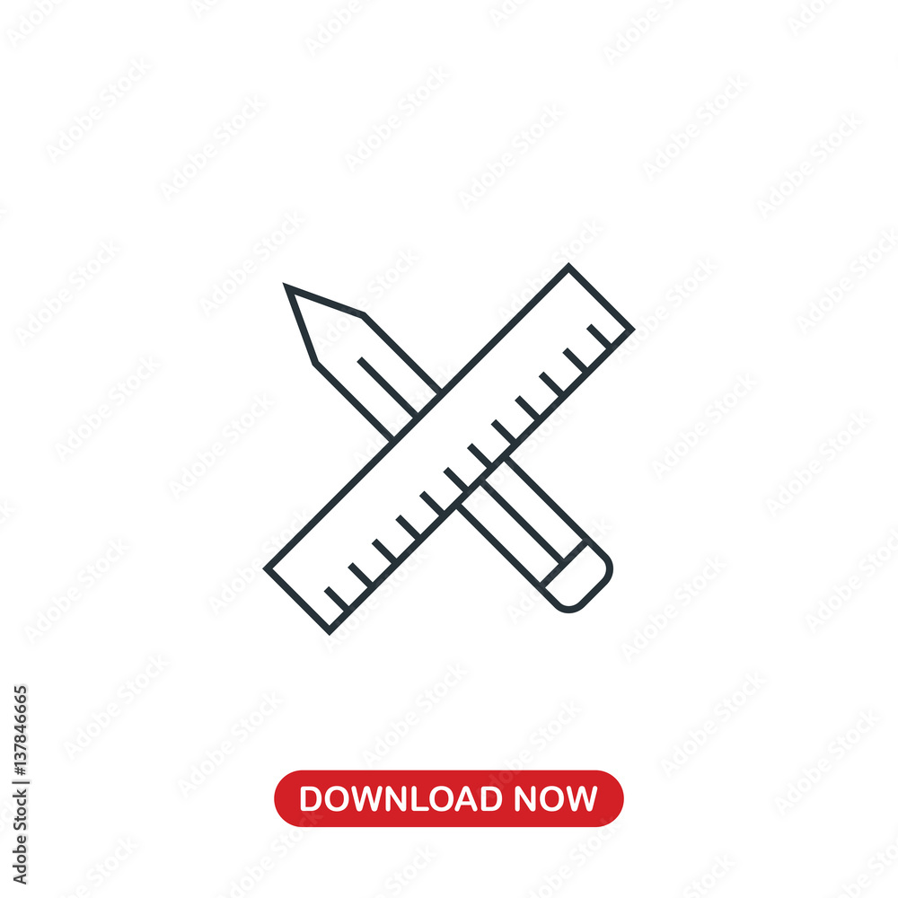 Ruler and pen icon vector