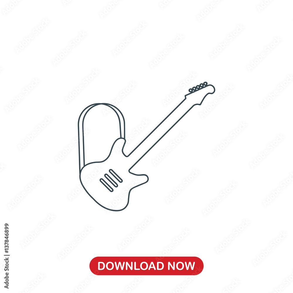 Electric guitar icon vector Electric guitar icon vector