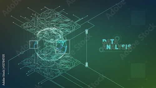 data analysis vector illustration. Analytics process. Analyzing information