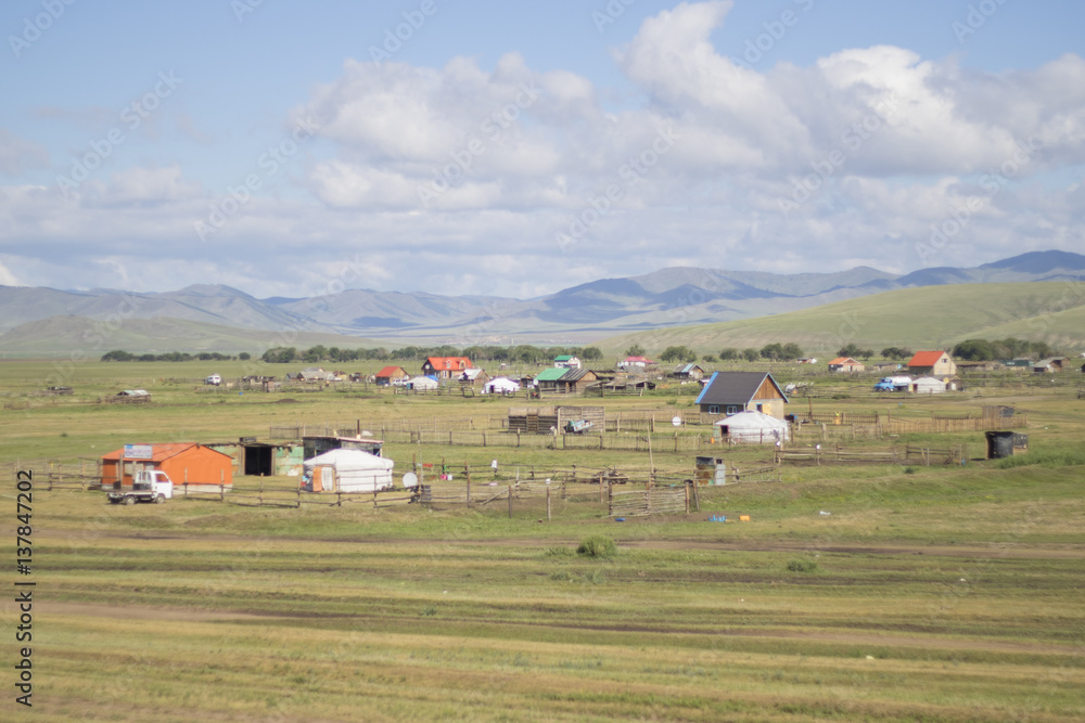 Yurts in the Mongolian Countryside