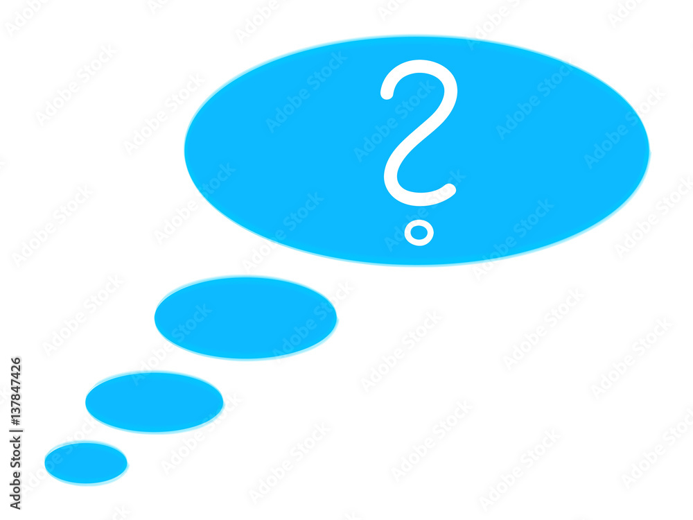 Naklejka premium Thinking about a question - simply icon in blue color. Vector illustration.